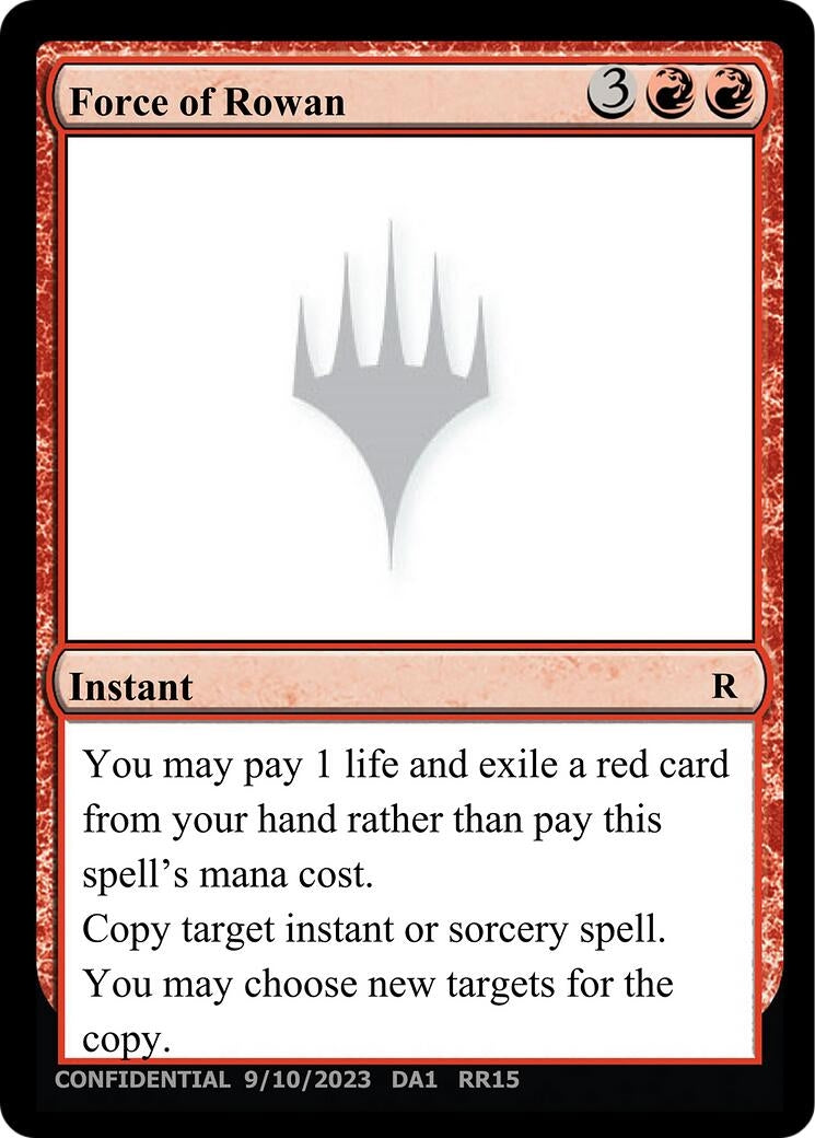 Image for Force of Rowan (Un-Known Event Playtest Cards) - Magic: The Gathering