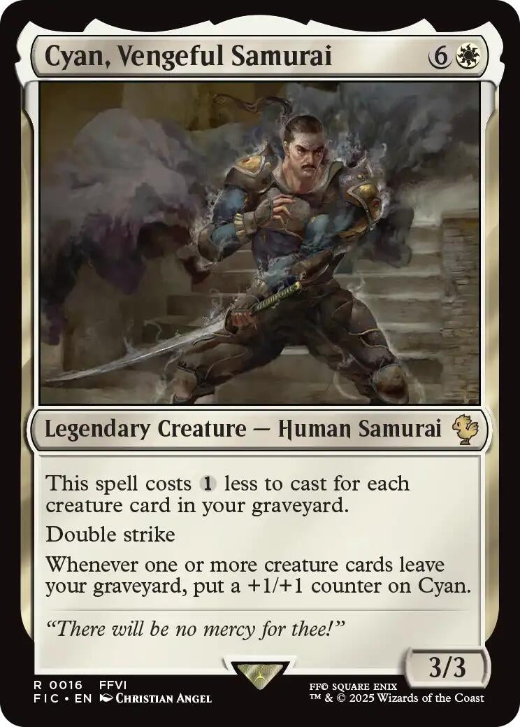Image for Cyan, Vengeful Samurai (Surge Foil) (16) (FINAL FANTASY) - Magic: The Gathering