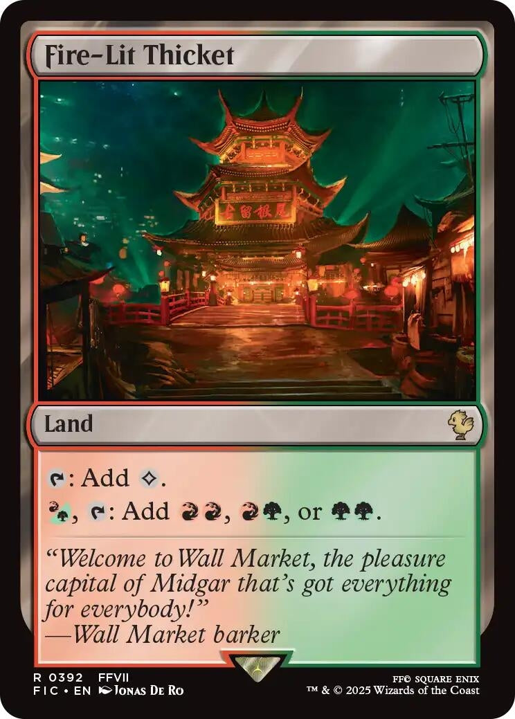 Image for Fire-Lit Thicket (Surge Foil) (392) (FINAL FANTASY) - Magic: The Gathering