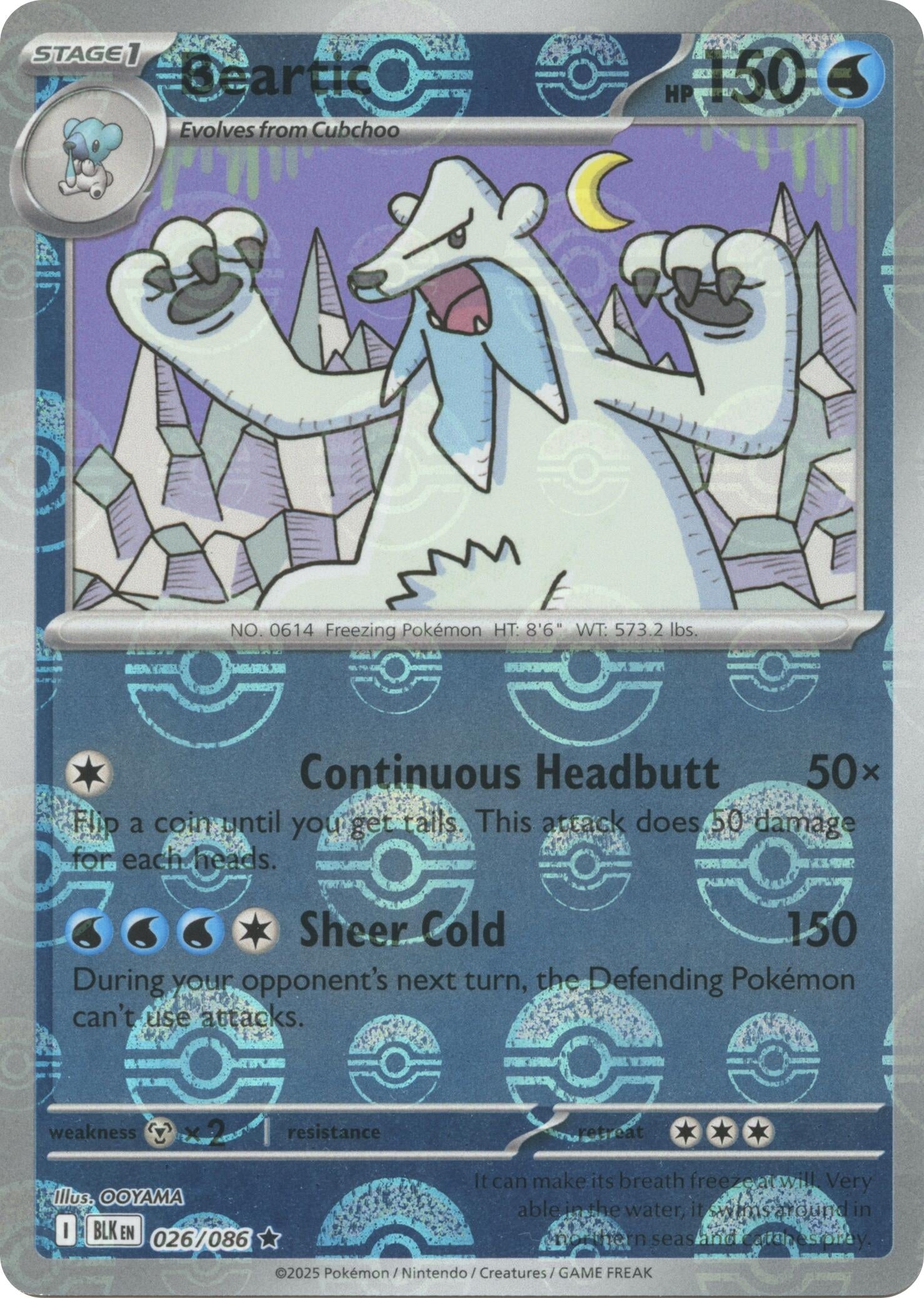 Image for Beartic (Poke Ball Pattern) (026/086) (BLK) - Pokemon