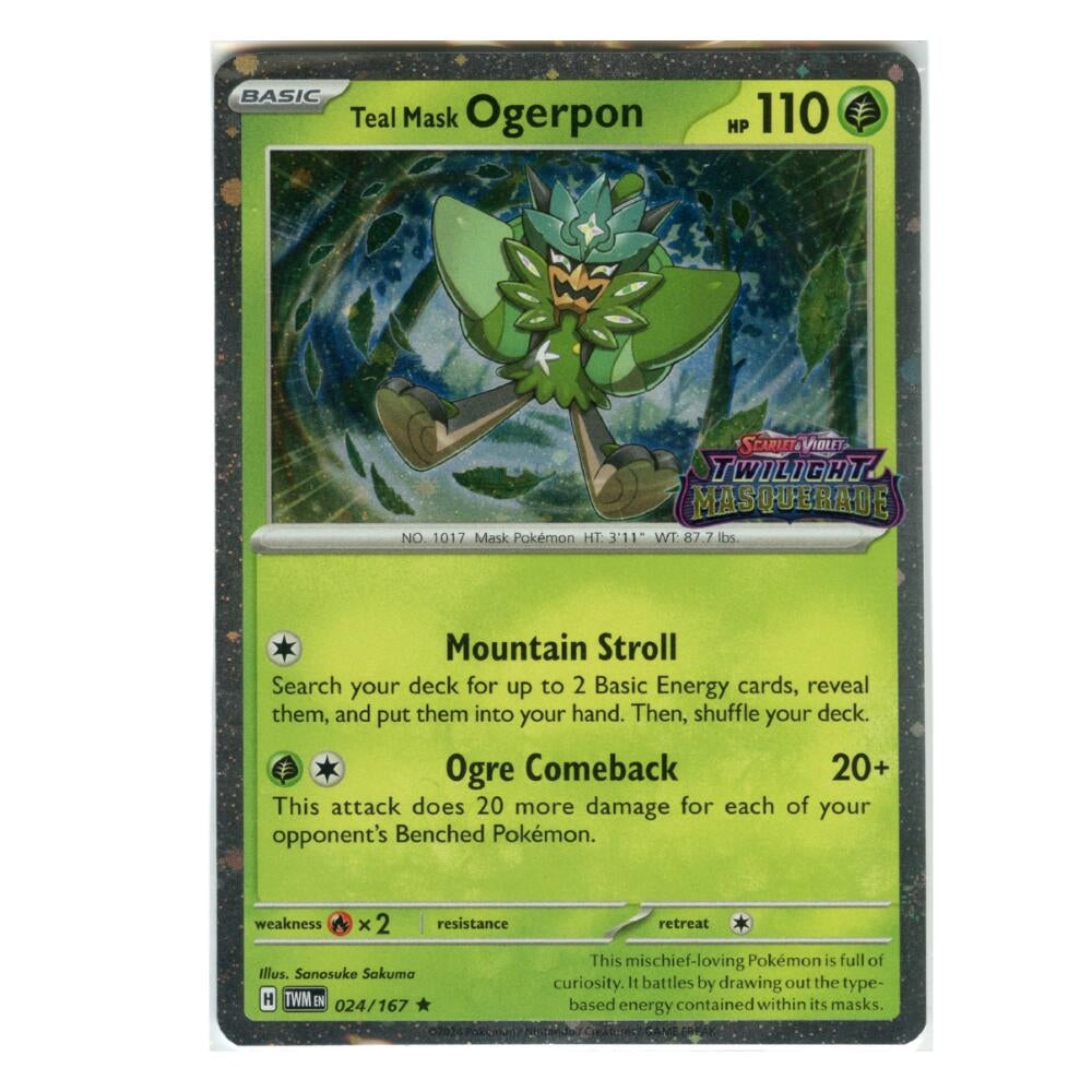 Image for Teal Mask Ogerpon (Twilight Masquerade Stamp) (024/167) (MCAP) - Pokemon