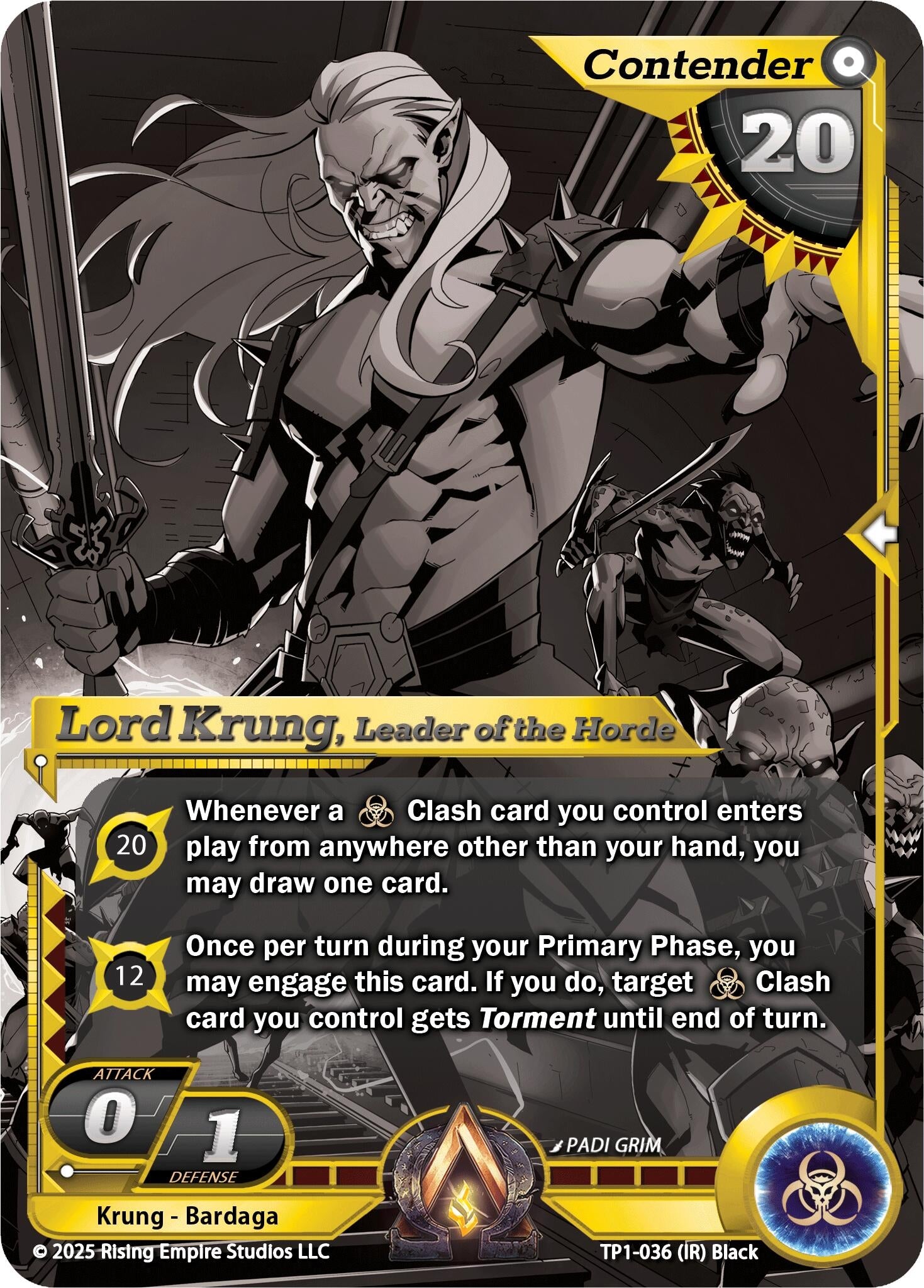 Image for Lord Krung, Leader of the Horde (Monochrome) (TP1-036) (Spoils of the Forgotten) - Alpha Clash