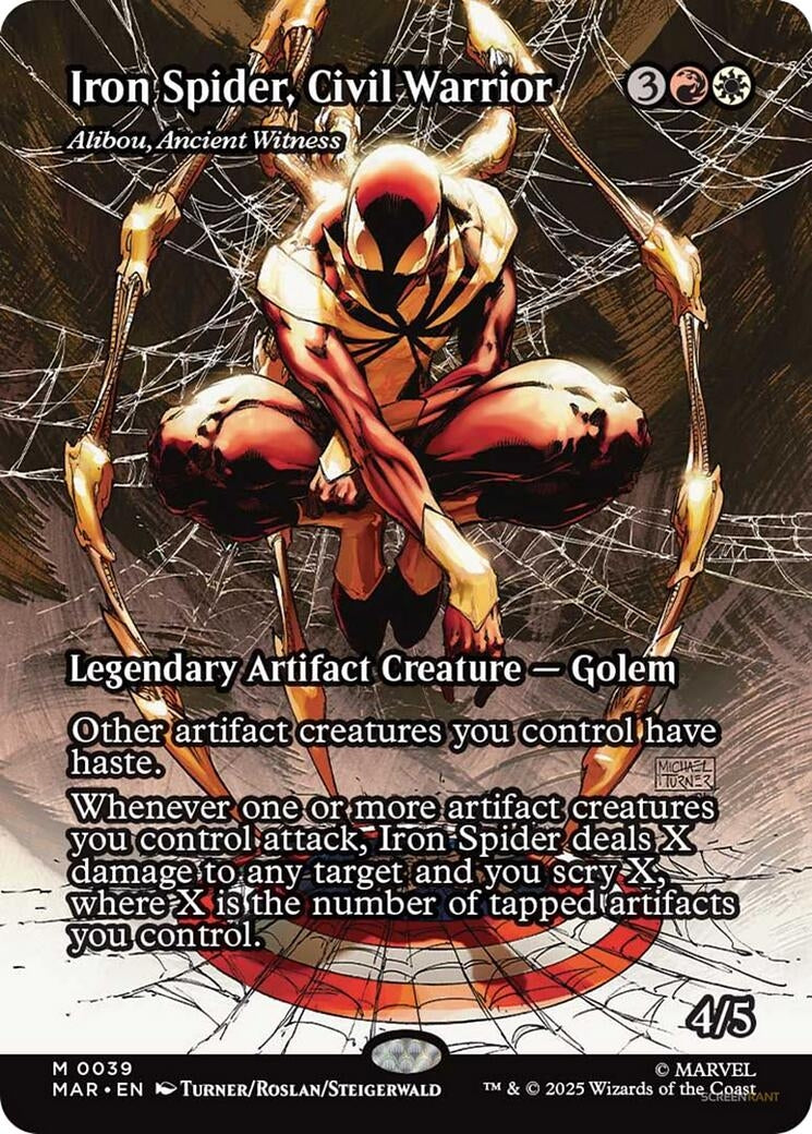 Image for Iron Spider, Civil Warrior - Alibou, Ancient Witness (Borderless) (39) (Marvel Universe Eternal-Legal) - Magic: The Gathering