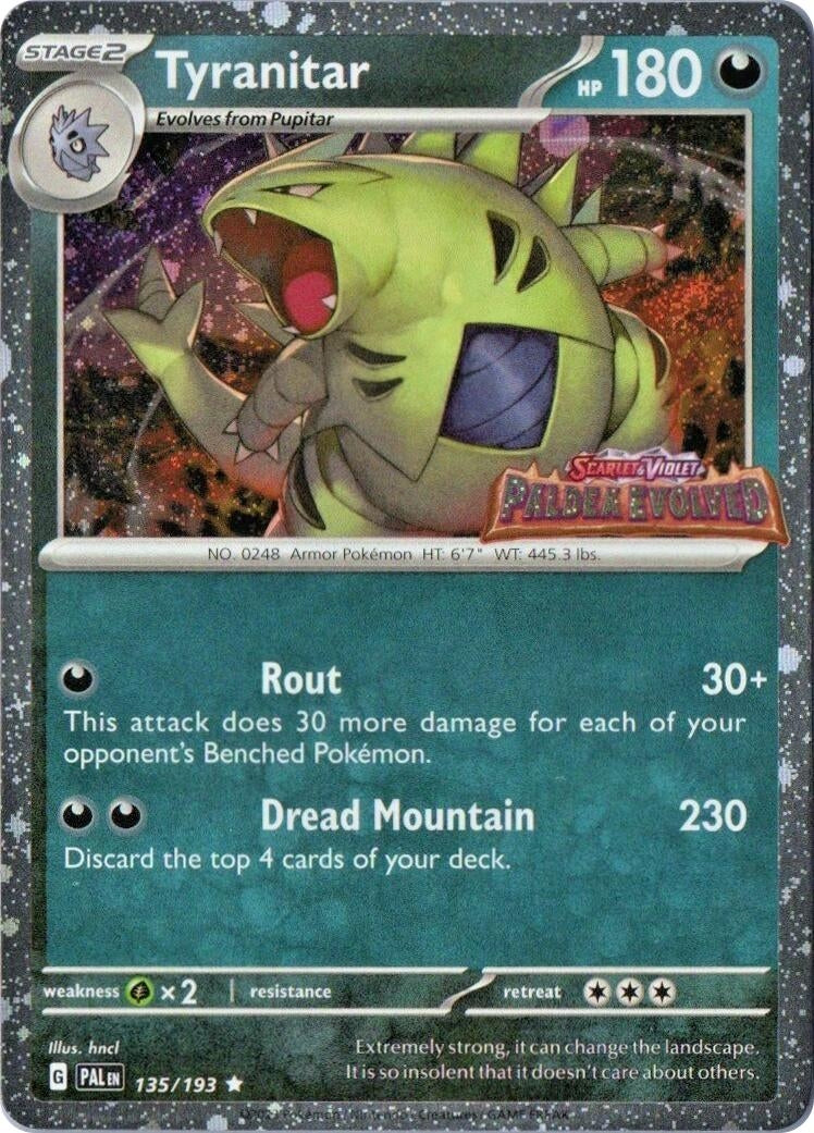 Image for Tyranitar (Paldea Evolved Stamp) (135/193) (MCAP) - Pokemon