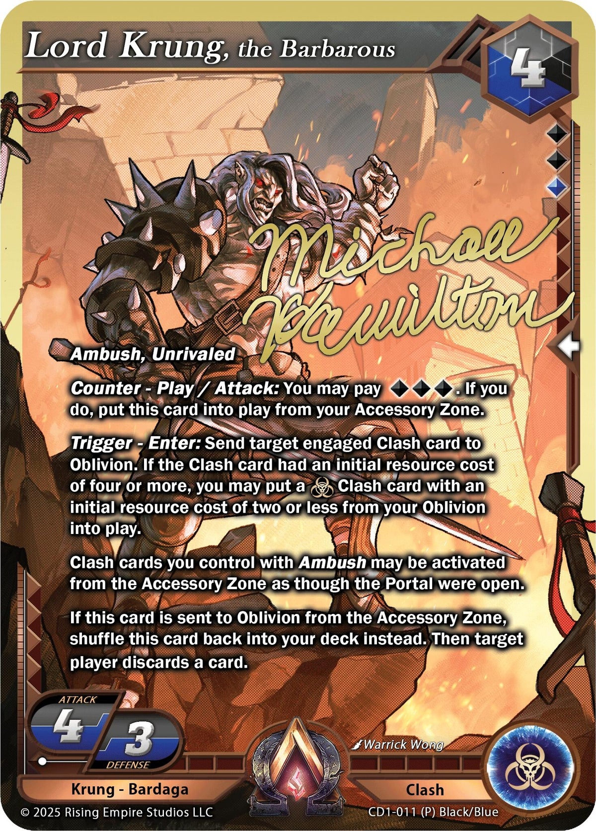 Image for Lord Krung, the Barbarous (CD1-011) (Champion Deck: Michael Hamilton) - Alpha Clash