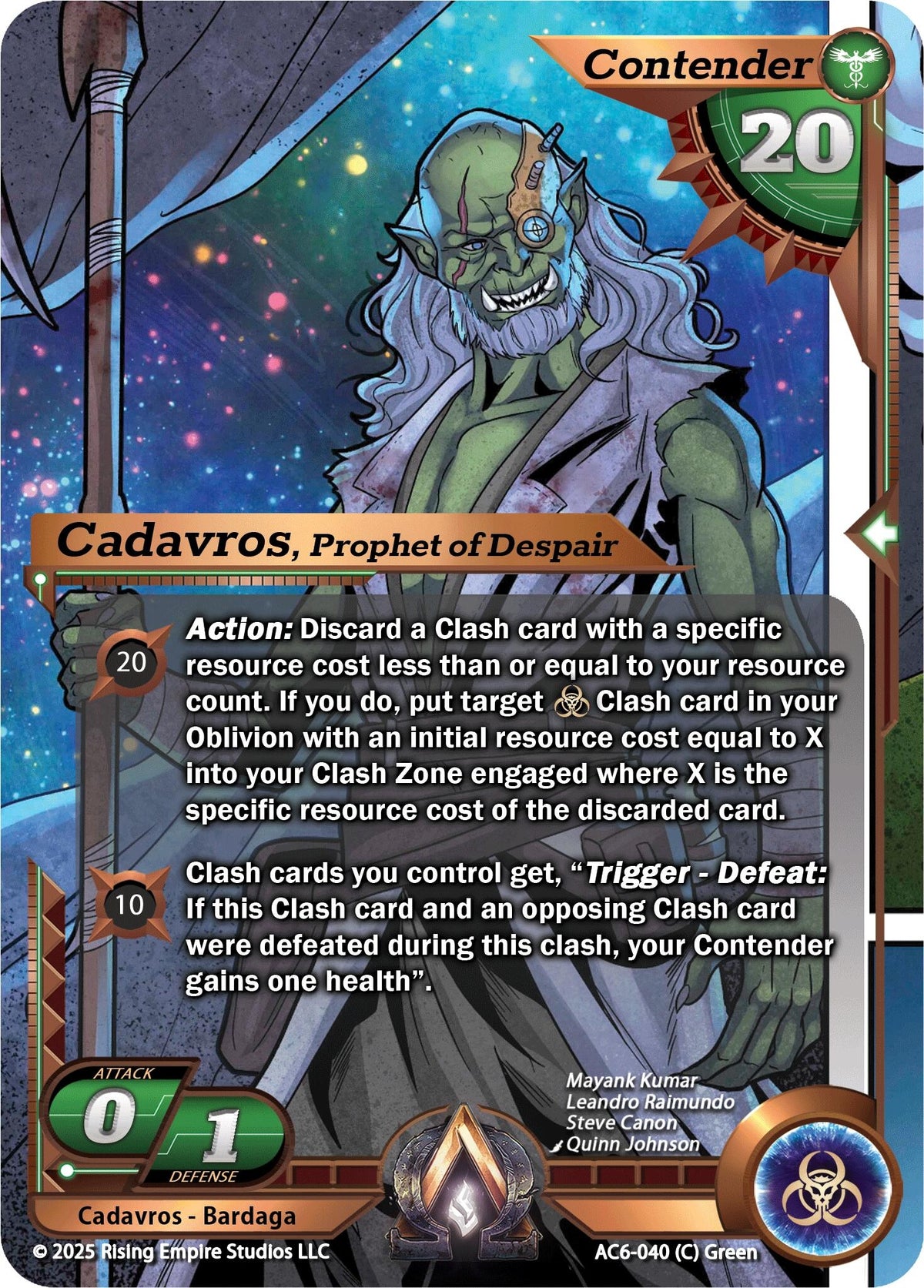 Image for Cadavros, Prophet of Despair (AC6-040) (Echoes of Eternity) - Alpha Clash