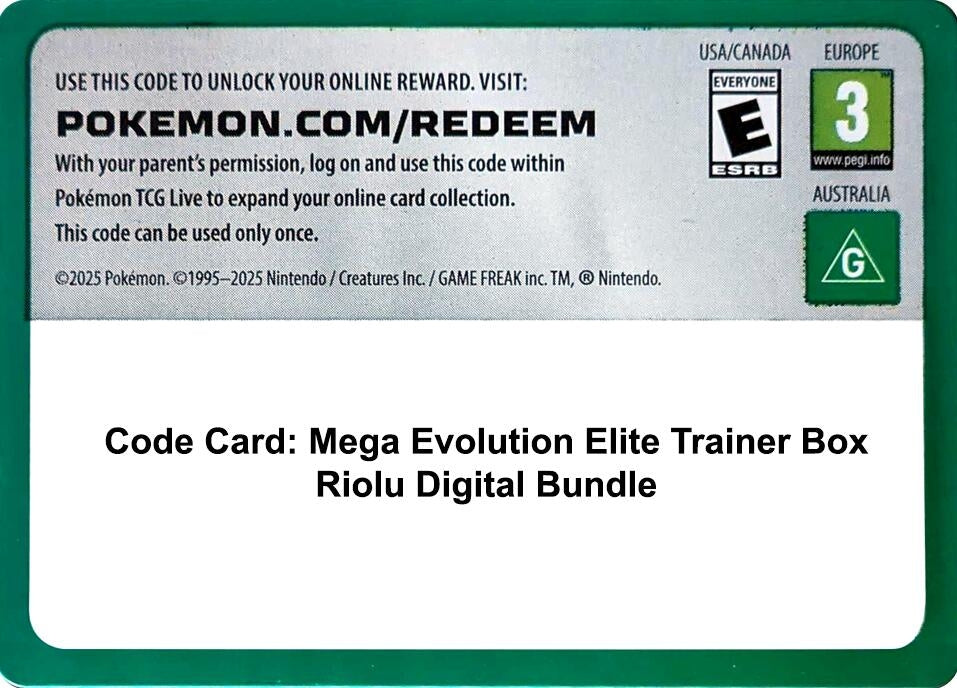 Code Card: Mega Evolution Elite Trainer Box Riolu Digital Bundle (MEG)