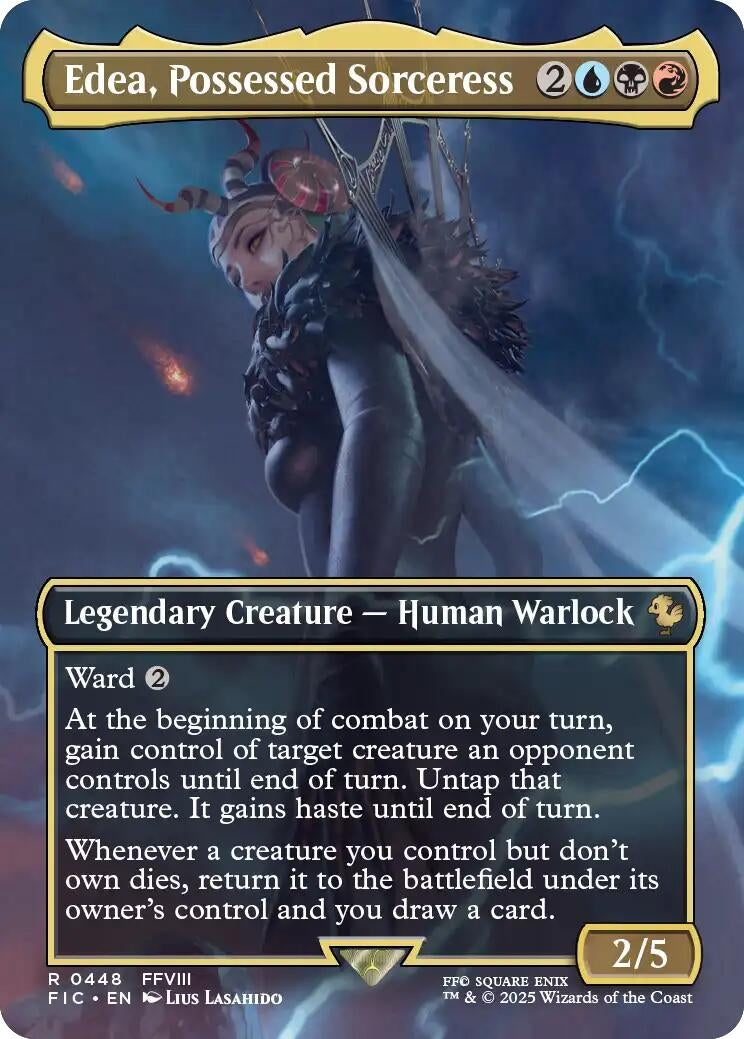 Image for Edea, Possessed Sorceress (Borderless) (448) (FINAL FANTASY) - Magic: The Gathering
