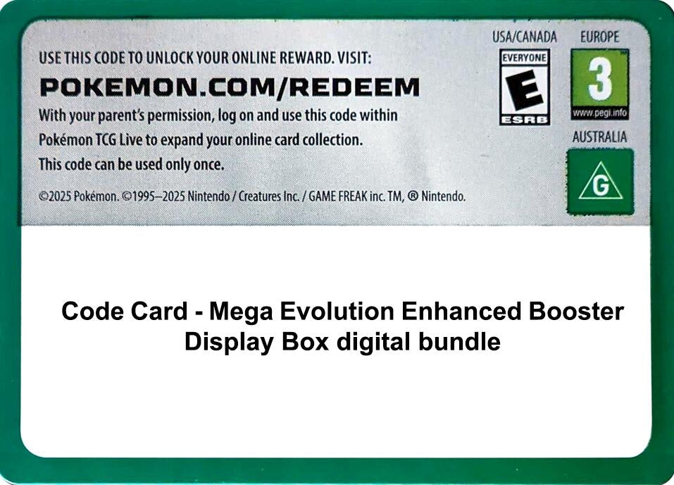 Code Card - Mega Evolution Enhanced Booster Display Box digital bundle (MEG)