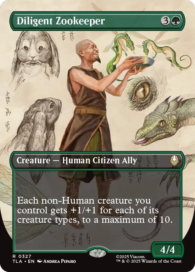 Image for Diligent Zookeeper (Borderless) (327) (Avatar: The Last Airbender) - Magic: The Gathering