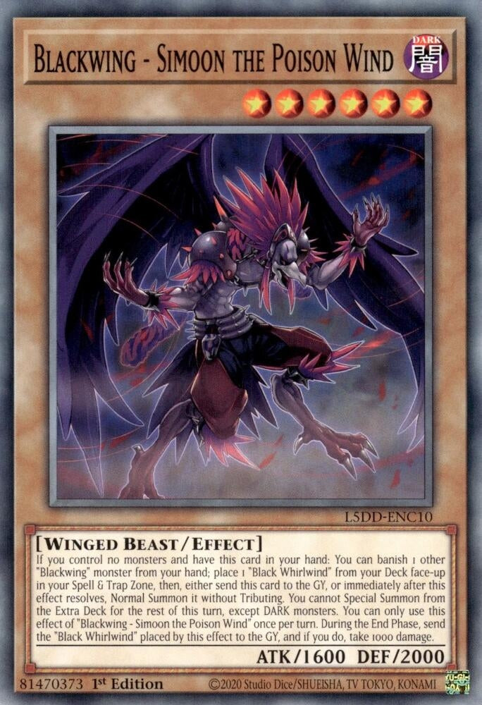 Blackwing - Simoon the Poison Wind (L5DD-ENC10) (Legendary 5D's Decks)