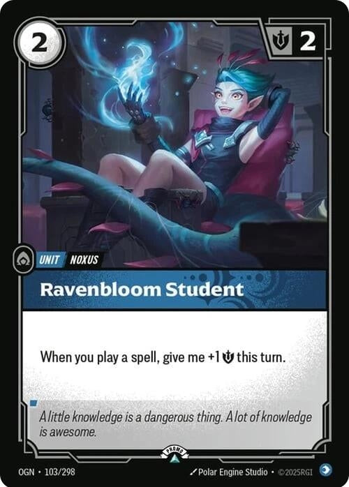Ravenbloom Student (103/298) (Riftbound Organized Play Promotional Cards)