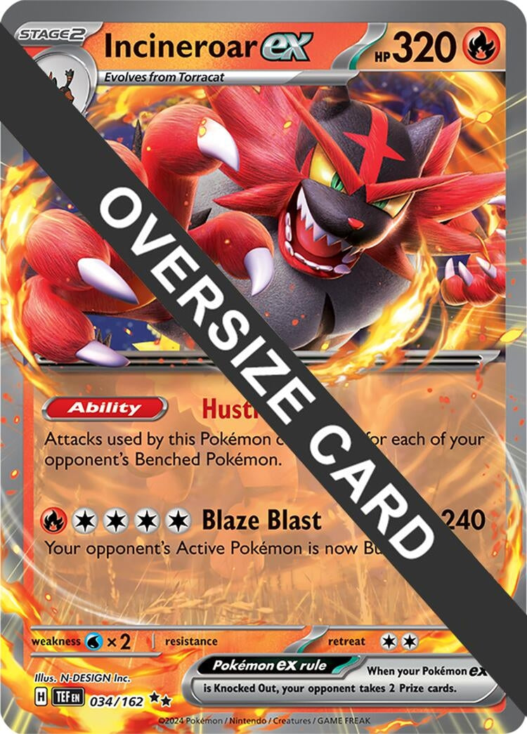 Image for Incineroar ex (034/162) (Jumbo Cards) - Pokemon