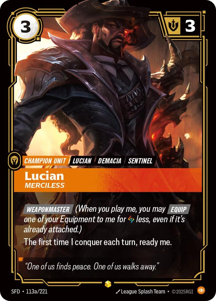 Lucian - Merciless (Alternate Art) (113a/221) (Spiritforged)