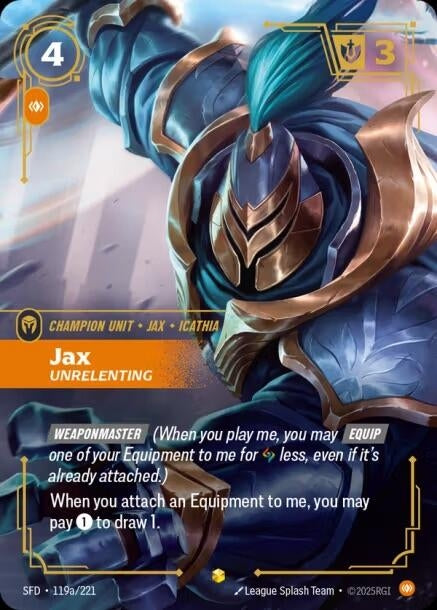 Jax - Unrelenting (Alternate Art) (119a/221) (Spiritforged)