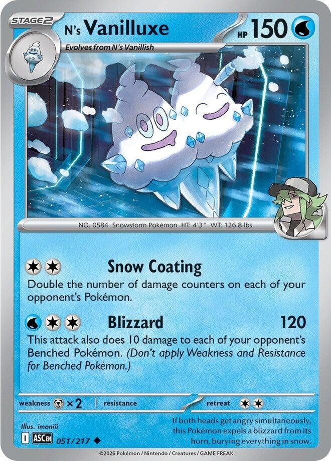 Image for N's Vanilluxe (051/217) (ME: Ascended Heroes) - Pokemon