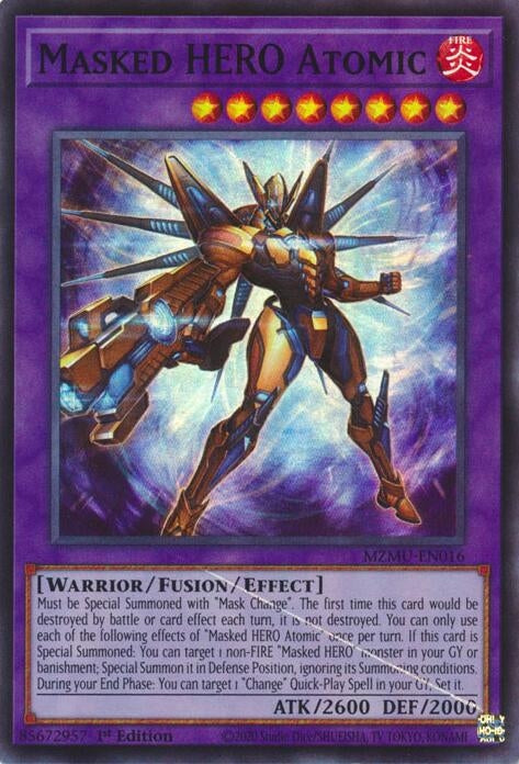 Image for Masked HERO Atomic (MZMU-EN016) (Maze of Muertos) - YuGiOh