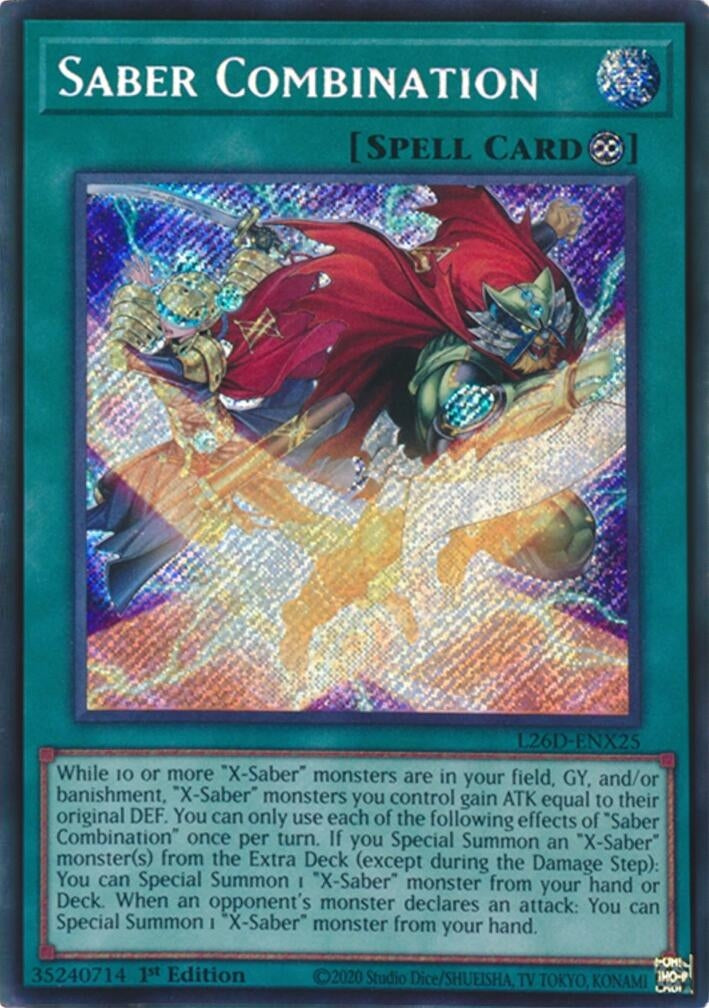 Image for Saber Combination (Secret Rare) (L26D-ENX25) (Legendary Modern Decks 2026) - YuGiOh