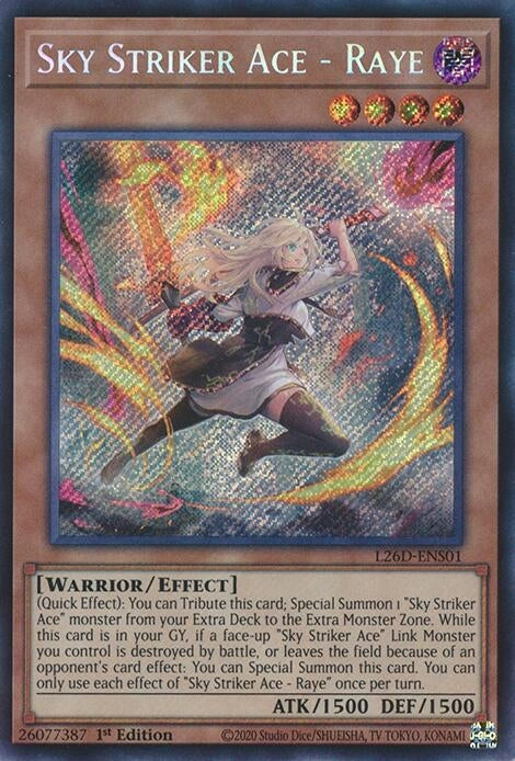 Image for Sky Striker Ace - Raye (Alternate Art) (Secret Rare) (L26D-ENS01) (Legendary Modern Decks 2026) - YuGiOh