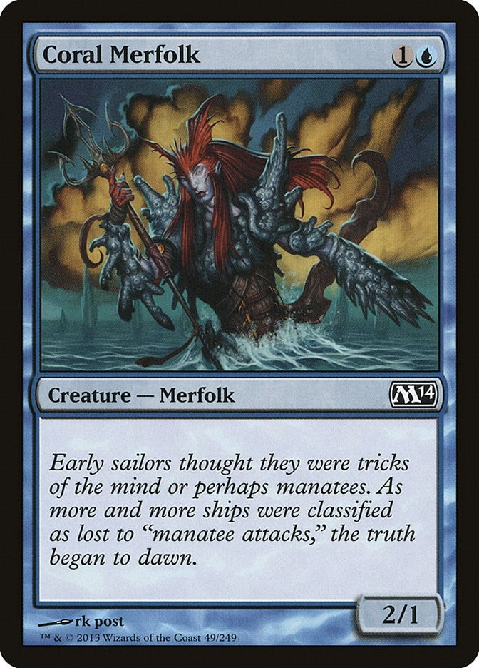 Image for Coral Merfolk (49) (Magic 2014 (M14)) - Magic: The Gathering