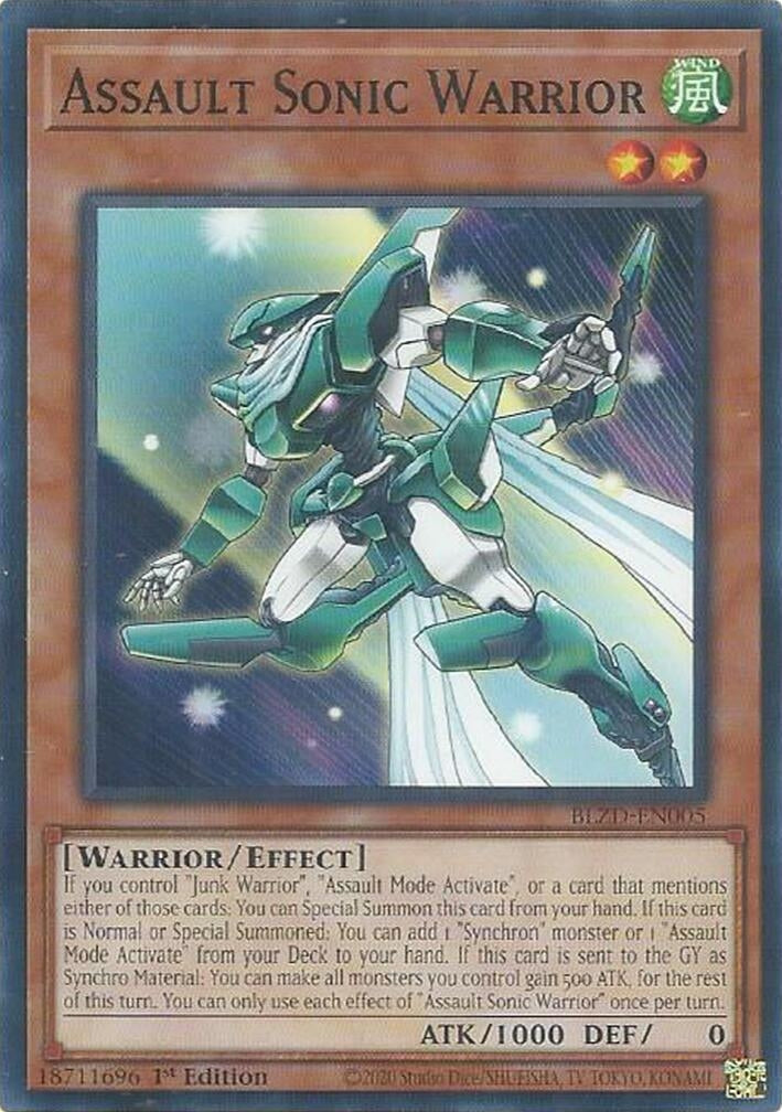 Assault Sonic Warrior (BLZD-EN005) (Blazing Dominion)