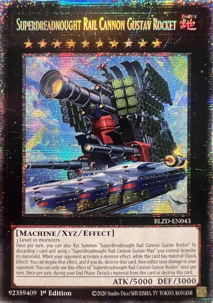 Superdreadnought Rail Cannon Gustav Rocket (Starlight Rare) (BLZD-EN043) (Blazing Dominion)