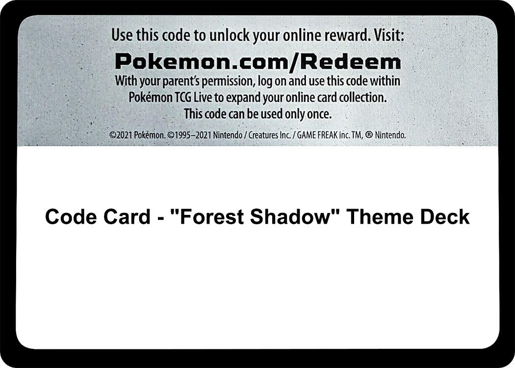 Image for Code Card - "Forest Shadow" Theme Deck (SM Base Set) - Pokemon