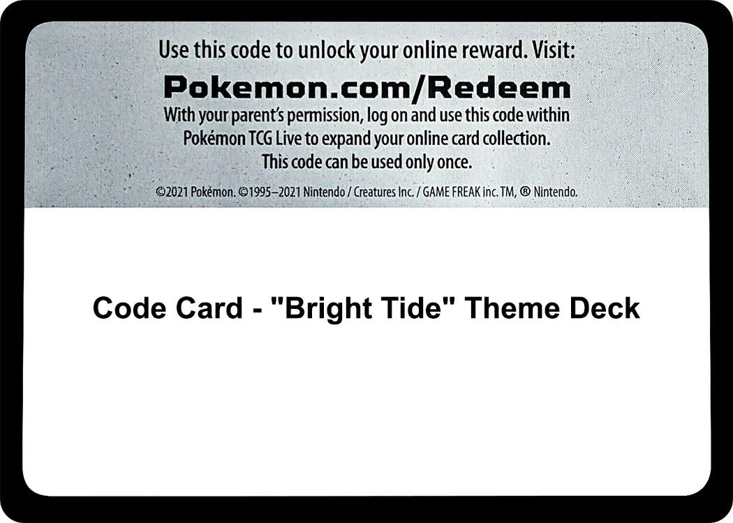 Image for Code Card - "Bright Tide" Theme Deck (SM Base Set) - Pokemon