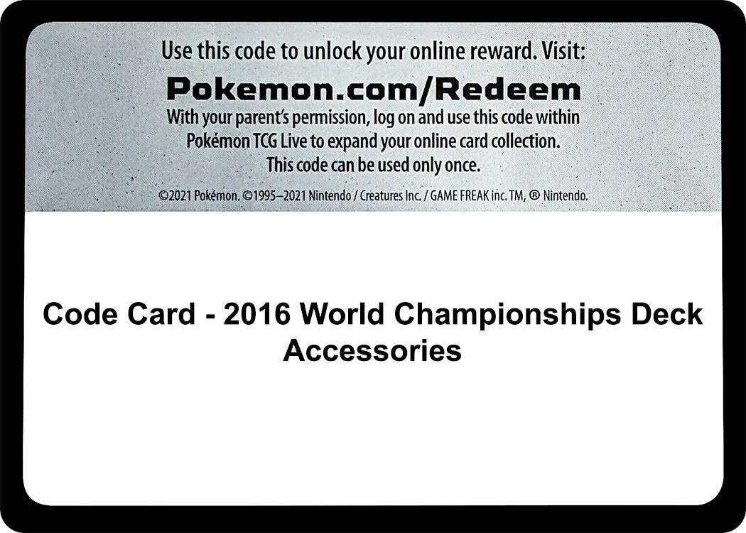 Image for Code Card - 2016 World Championships Deck Accessories (World Championship Decks) - Pokemon