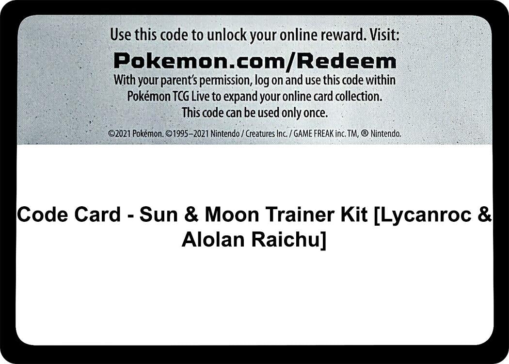 Image for Code Card - Sun & Moon Trainer Kit [Lycanroc & Alolan Raichu] (SM Trainer Kit: Lycanroc & Alolan Raichu) - Pokemon