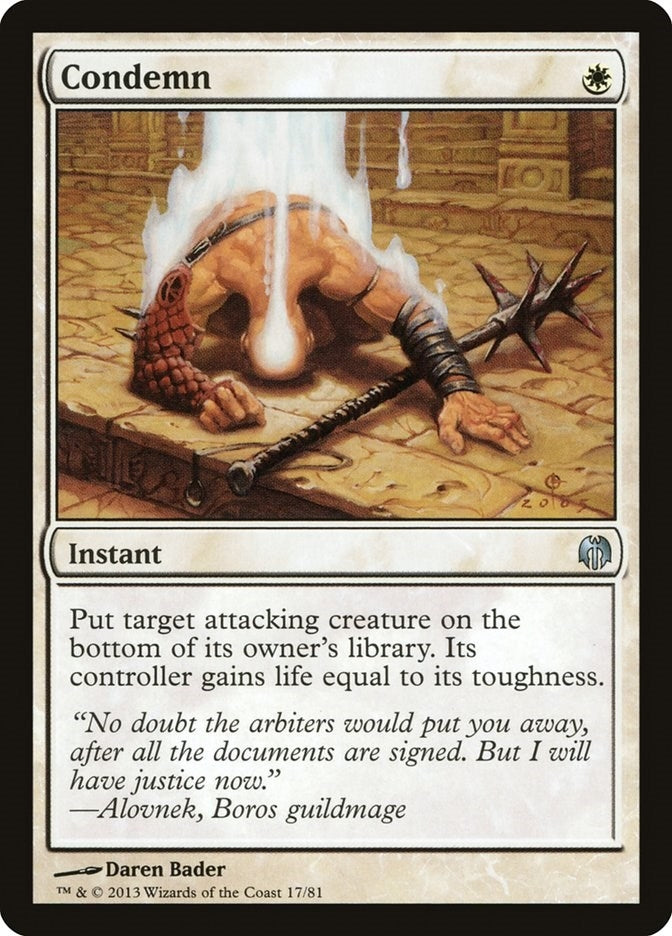 Image for Condemn (17) (Heroes vs. Monsters) - Magic: The Gathering