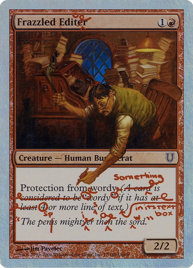 Image for Frazzled Editor (Alternate Foil) (77) (Unhinged) - Magic: The Gathering