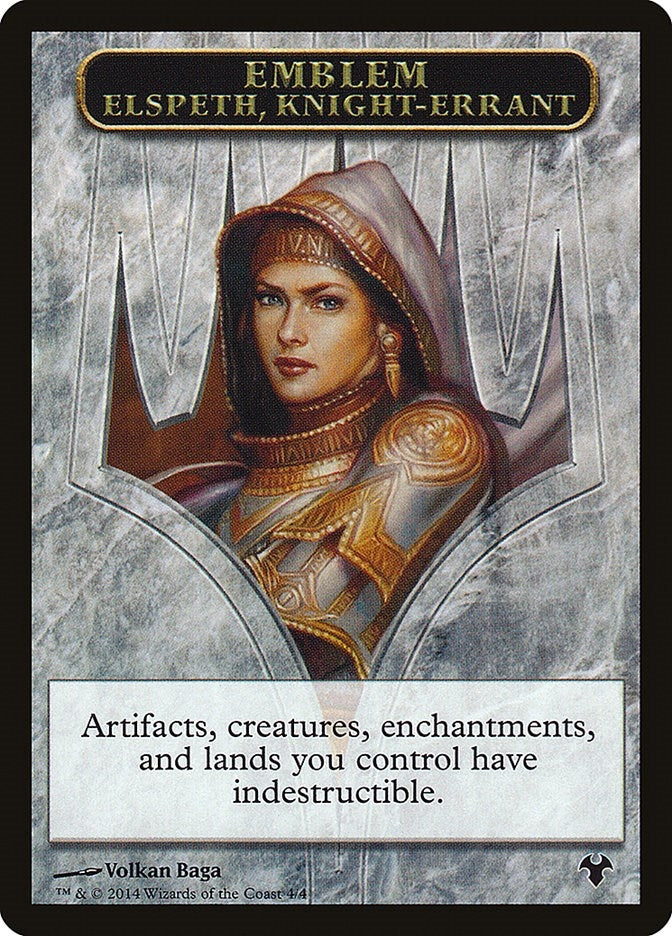 Image for Emblem - Elspeth, Knight-Errant // Soldier Double-Sided Token (4 // 1) (Magic Modern Event Deck) - Magic: The Gathering