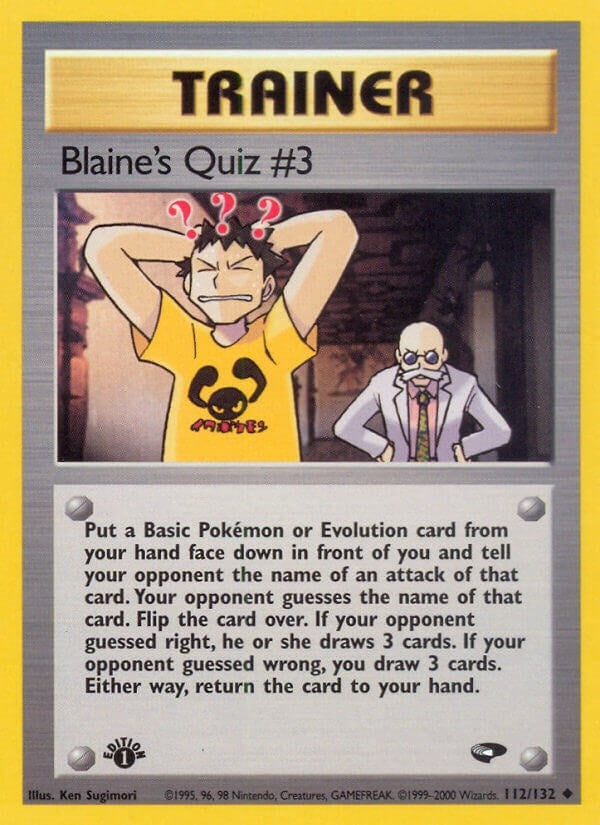 Image for Blaine's Quiz #3 (112/132) (G2) - Pokemon