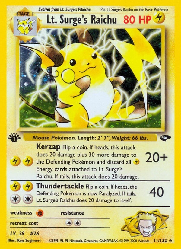 Image for Lt. Surge's Raichu (011/132) (G2) - Pokemon