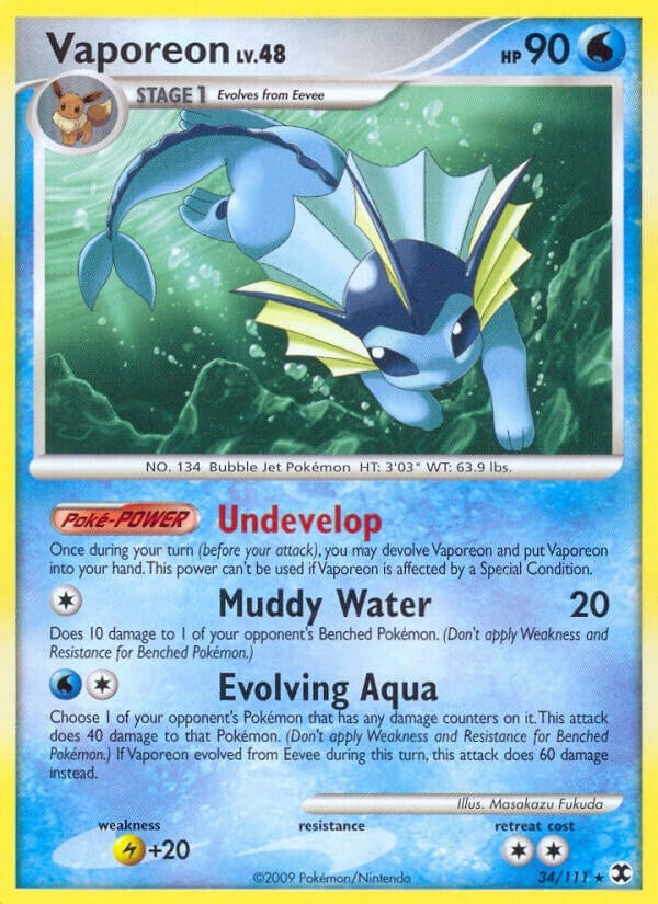 Image for Vaporeon (34/111) (RR) - Pokemon