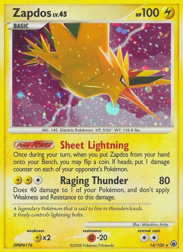 Image for Zapdos (14/100) (MD) - Pokemon