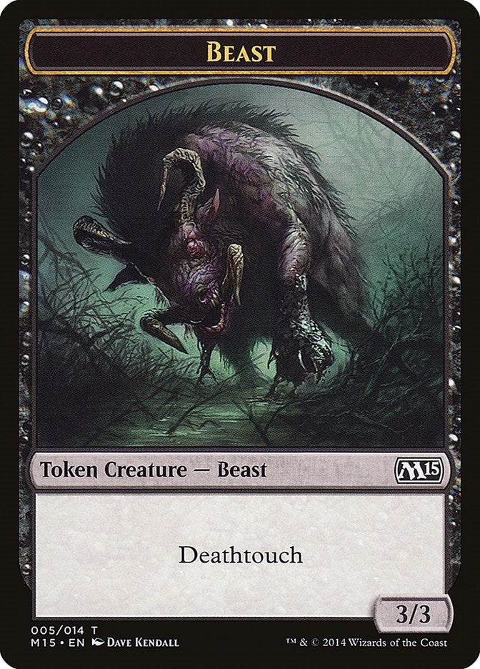 Image for Beast Token (Black) (5) (Magic 2015 (M15)) - Magic: The Gathering