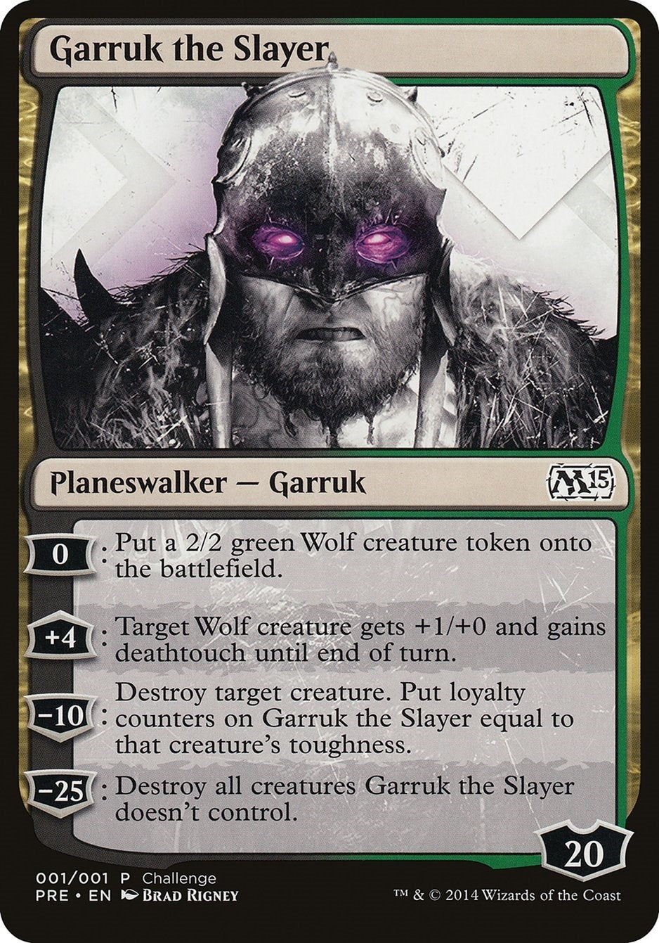 Image for Garruk the Slayer (Magic 2015 Prerelease Promo) (1) (Oversize Cards) - Magic: The Gathering