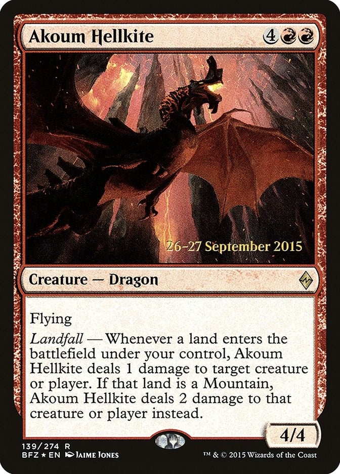 Image for Akoum Hellkite (139) (Prerelease Cards) - Magic: The Gathering