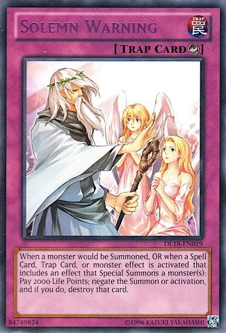 Image for Solemn Warning (Purple) (DL18-EN019) (DL) - YuGiOh