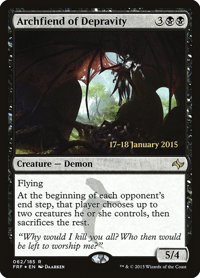 Image for Archfiend of Depravity (62) (Prerelease Cards) - Magic: The Gathering