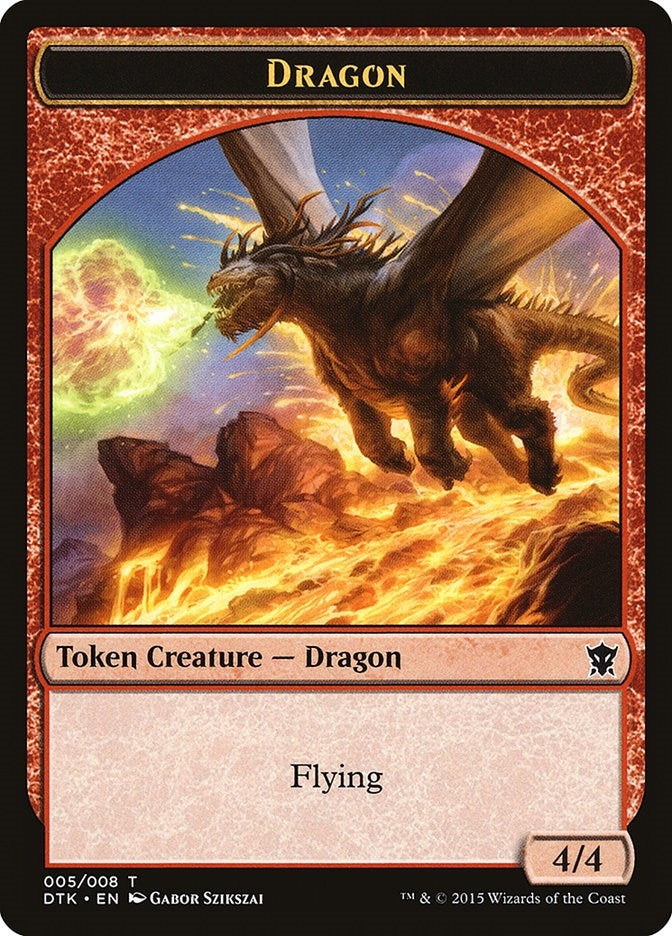 Image for Dragon Token (5) (Dragons of Tarkir) - Magic: The Gathering
